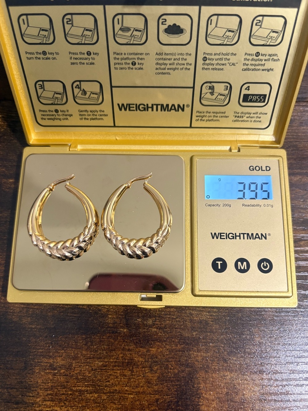 K18 18K 750 Italy Real Gold Oversized Hoop Earrings - Picture 6 of 6